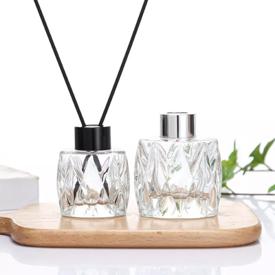 Different Sizes 50ml 100ml 200ml Empty Square Reed Diffuser Glass Bottles With Cork
