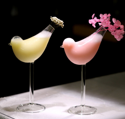 Unique Transparent Bird Shape Juice Beverage Cocktail Glass Bottle 201-300ml For Bar Store