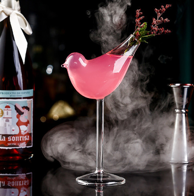 Unique Transparent Bird Shape Juice Beverage Cocktail Glass Bottle 201-300ml For Bar Store