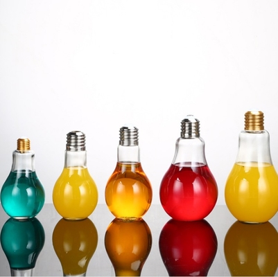 BPA Free 5.3oz Light Bulb Shaped Glass Storage Bottles With Screw Cap