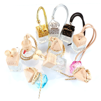 Hanging Car Perfume Glass Bottle Essential Oil Diffuser, Aromatherapy Car Air Freshener