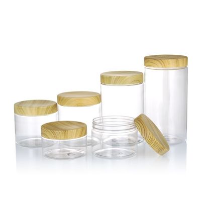 Good price Σαφές πλαστικό βάζο 80ml 100ml 120ml 150ml 200ml 250ml της PET με το καπάκι μπαμπού σε απευθείας σύνδεση