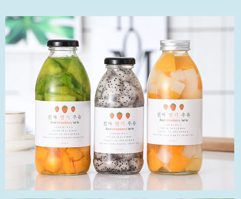 Good price Στρογγυλό γάλα Milkshake γιαουρτιού μπουκαλιών 300ml 350ml 500ml ποτών γυαλιού με την ετικέτα σε απευθείας σύνδεση